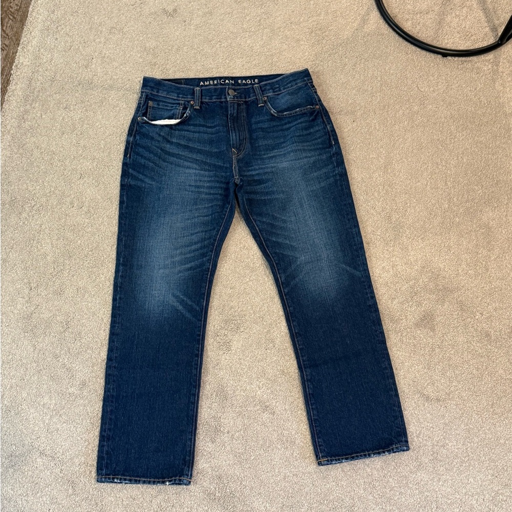 American Eagle Outfitters Men's Indigo Straight Jeans 34x30 EUC